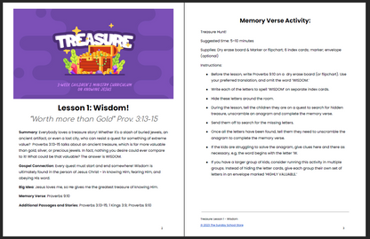 Treasure: 3-Lesson Sunday School Curriculum for Kids