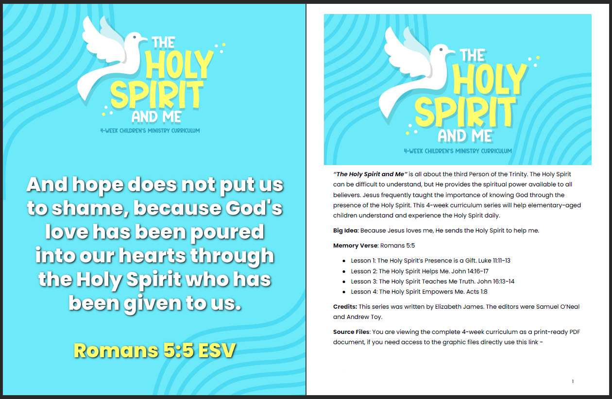 The Holy Spirit and Me: Free Week #1 Sample Lesson