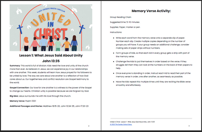 United in Christ: 4-Week Children's Ministry Curriculum