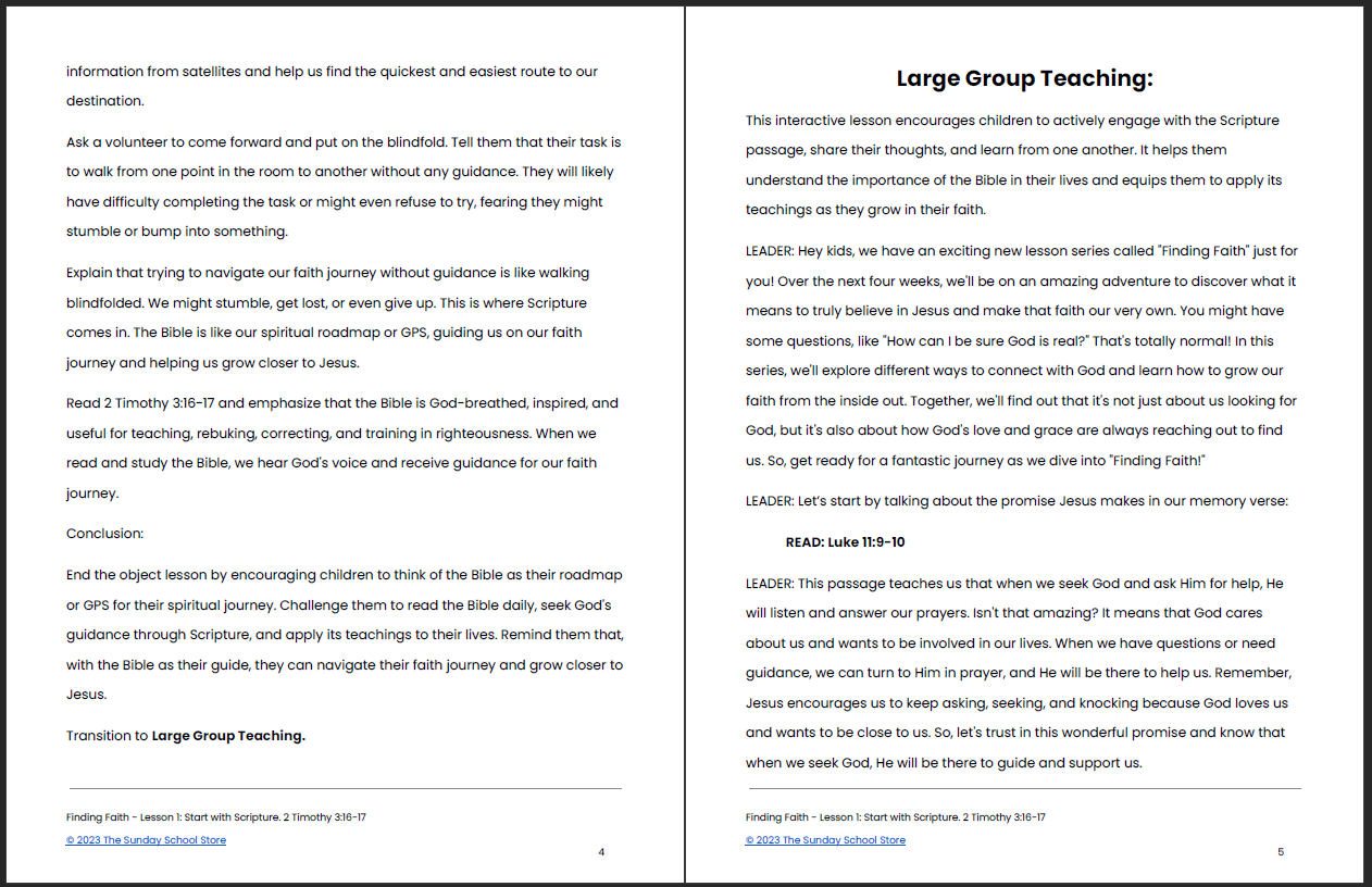 Finding Faith: Free Week #1 Sample Lesson