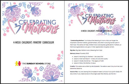 Celebrating Mothers: 4-Week Children's Ministry Curriculum