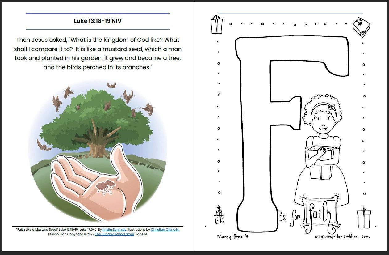 Faith Like a Mustard Seed (Luke 13 & 17) Printable Bible Lesson & Sunday School Activities - Sunday School Store 