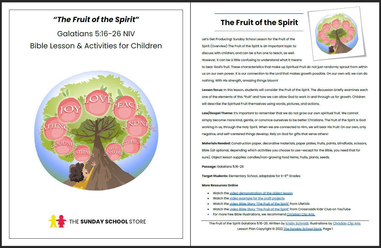 The Fruit of the Spirit (Galatians 5:16-26) Printable Bible Lesson & Sunday School Activities - Sunday School Store 