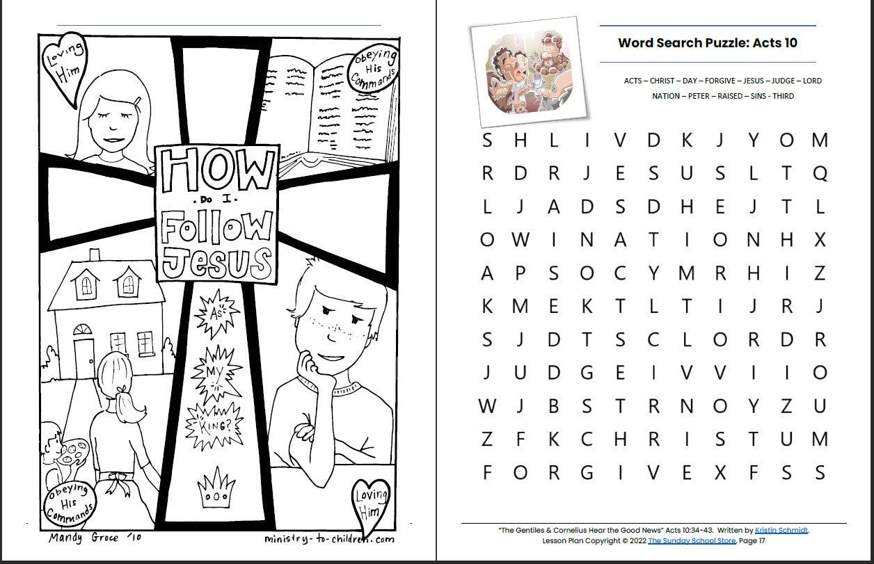The Gentiles Cornelius Hear The Good News Acts 10 34 43 Printable the-gentiles-cornelius-hear-the-good-news-acts-10-34-43-printable
