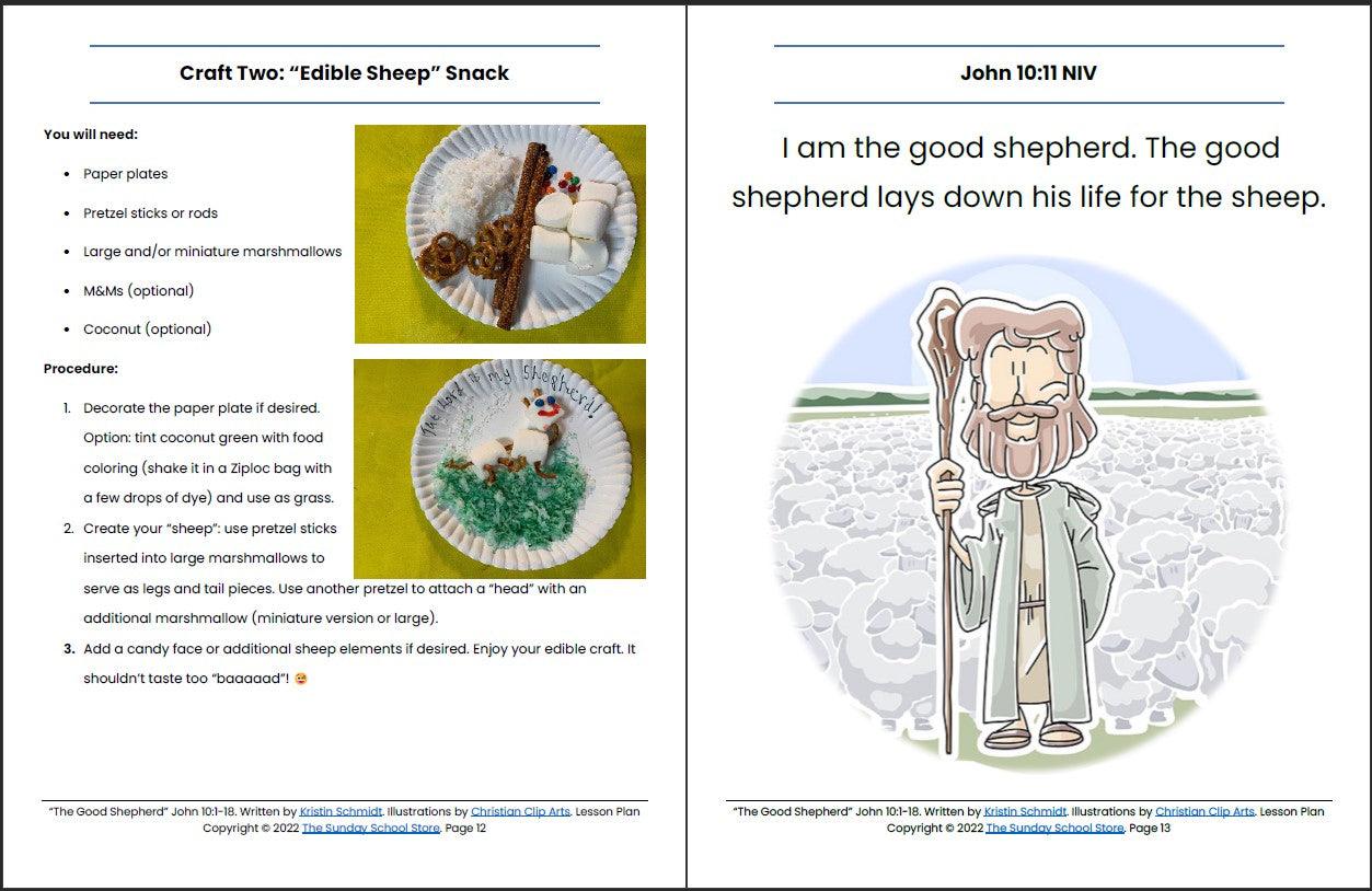 The Good Shepherd (John 10:1-18) Printable Bible Lesson & Sunday School Activities - Sunday School Store 