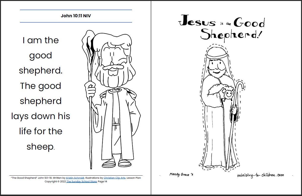 Jesus is the Good Shepherd (John 10:1-18; Psalm 23) Printable Bible Le ...