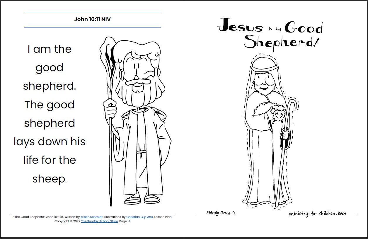 Jesus Is The Good Shepherd John 10 1 18 Psalm 23 Printable Bible Le jesus-is-the-good-shepherd-john-10-1-18-psalm-23-printable-bible-le