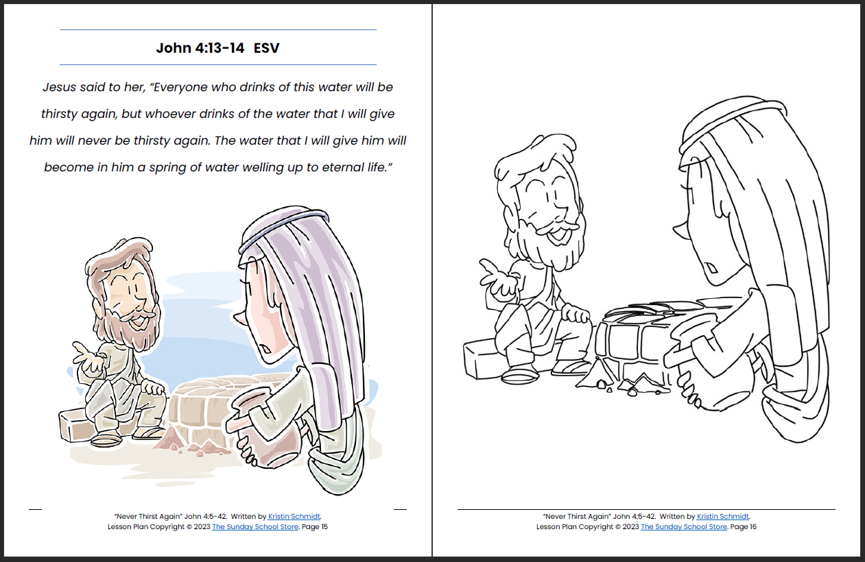 Jesus and the Woman at the Well (John 4) Printable Bible Lesson & Sunday School Activities