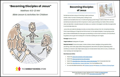 Becoming Disciples of Jesus (Matthew 4:12-23) Printable Bible Lesson & Sunday School Activities