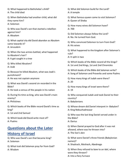 301 Bible Trivia Questions & Answers (free download) - Sunday School Store 