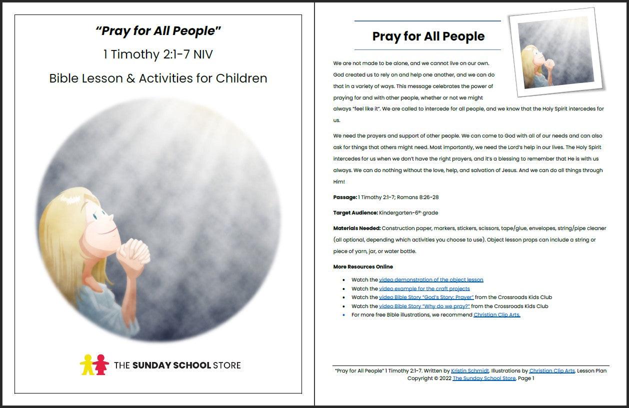 Pray for All People (1 Timothy 2) Printable Bible Lesson & Sunday Scho – Sunday School Store pray-for-all-people-1-timothy-2-printable-bible-lesson-sunday-scho-sunday-school-store