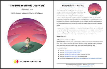 The Lord Watches Over You (Psalm 121) Printable Bible Lesson & Sunday School Activities