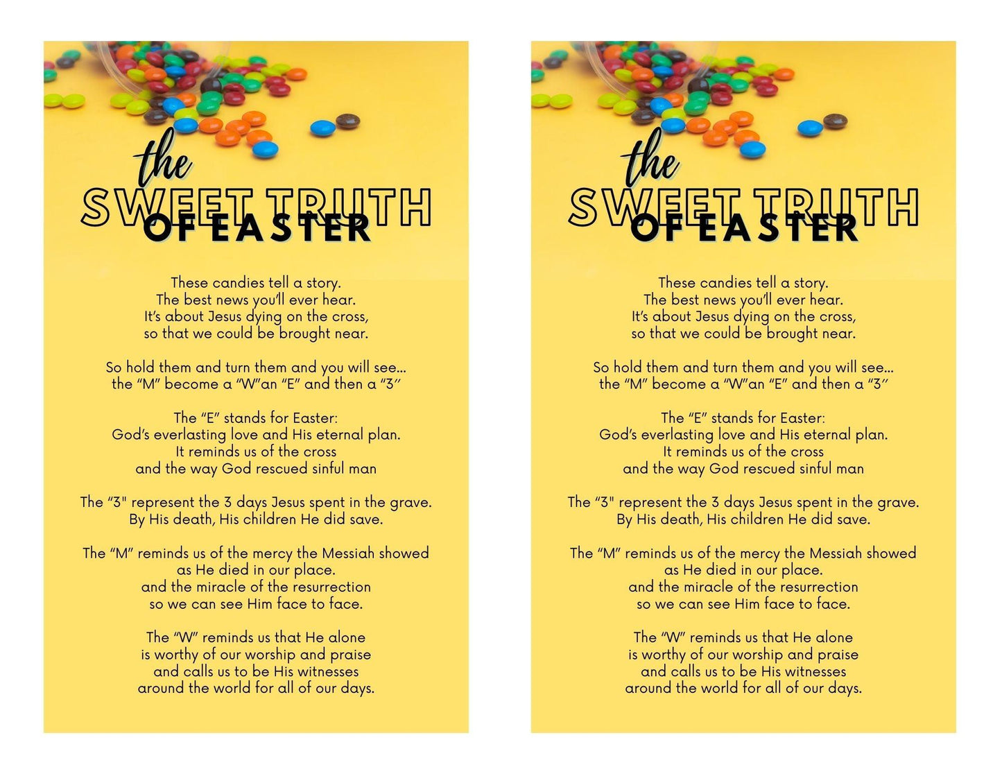 M&M Easter Poem: The Sweet Truth of Easter (FREE PDF Download) - Sunday School Store 