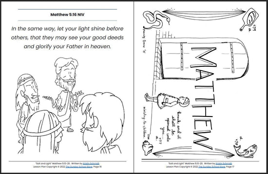Salt and Light (Matthew 5:13-20) Printable Bible Lesson & Sunday Schoo ...