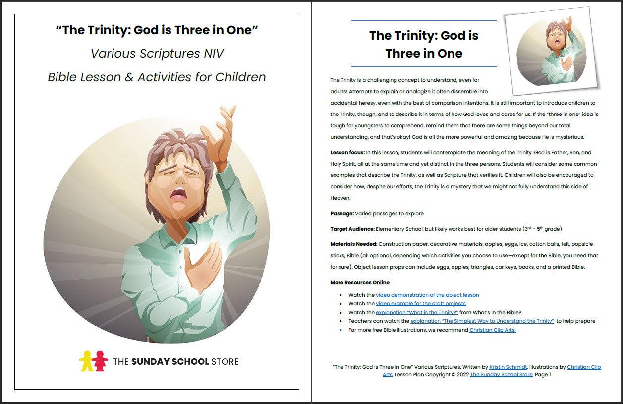 The Trinity: God is Three in One. Printable Bible Lesson & Sunday School Activities - Sunday School Store 